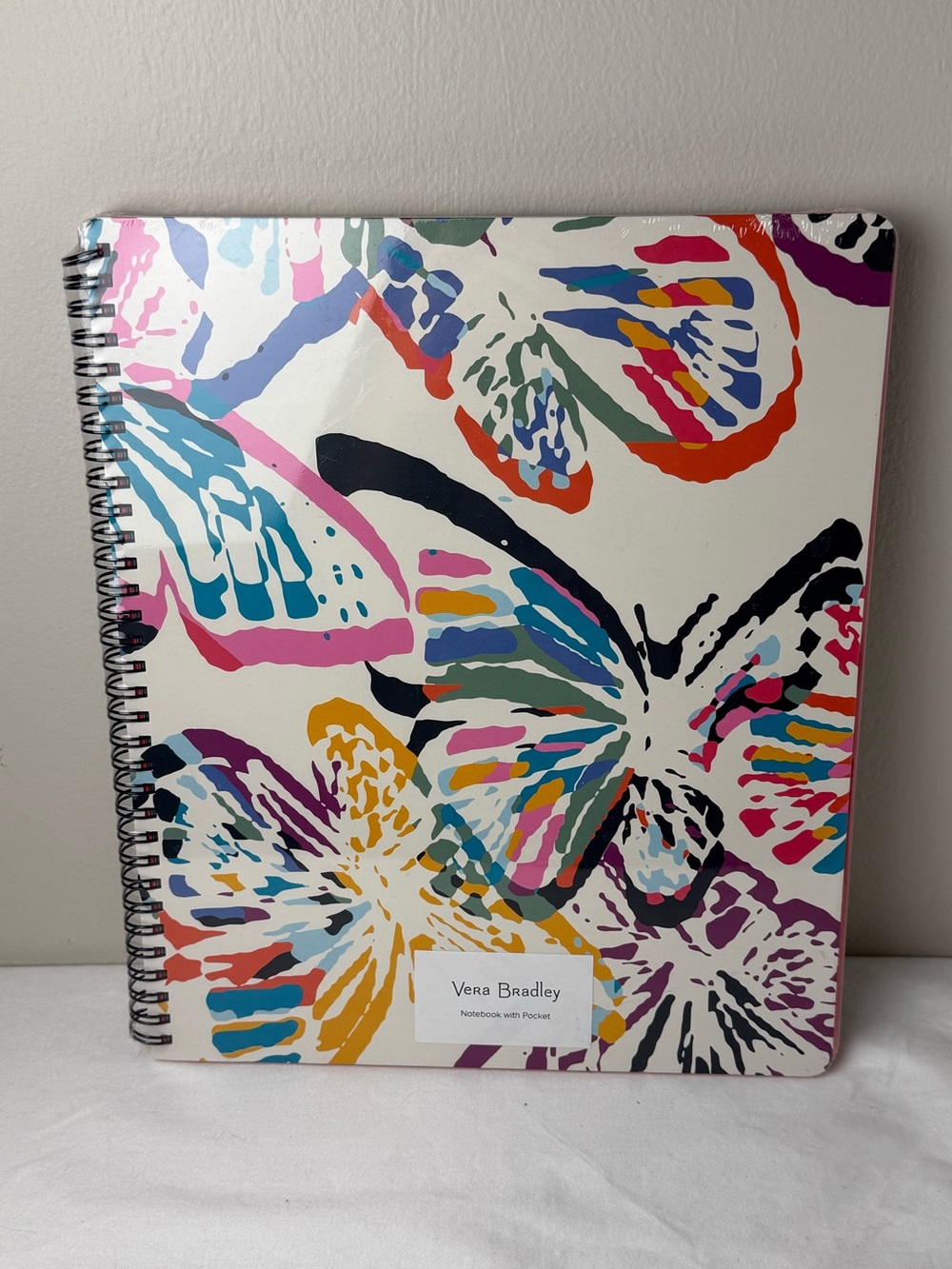 NWT Vera Bradley Butterfly Flutter White Large Notebook New